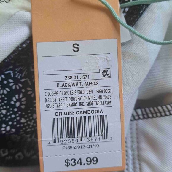 Kona Sol Black White Lace Up Front One Piece Swimsuit - Picture 9 of 12